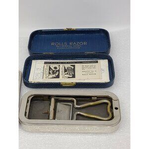 Vintage Rolls Razor No. 1 Imperial Model Silver Plated Case IOB w/Instructions